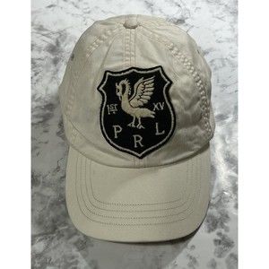 RARE Vintage POLO Ralph Lauren Hat Winged Dragon 1st XV Patch Shield Rugby Cream